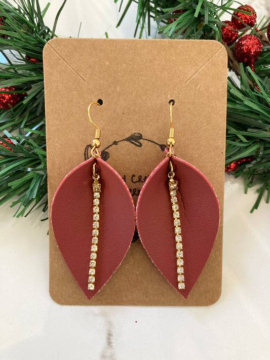 Pinched Red Earrings