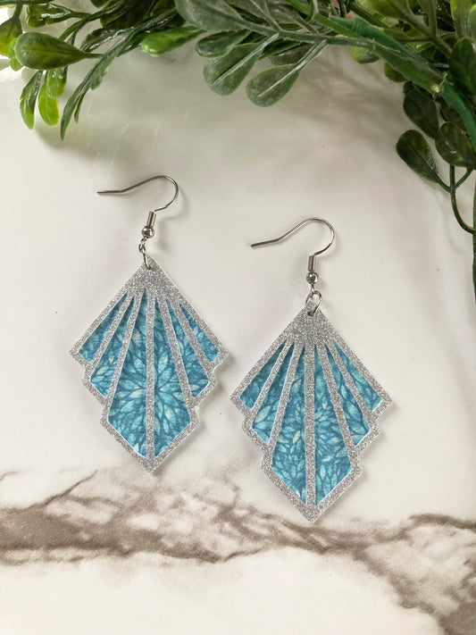 Silver and Blue Earrings