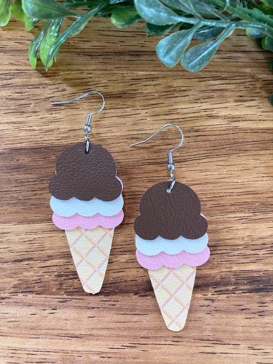 Neapolitan Ice Cream Earrings