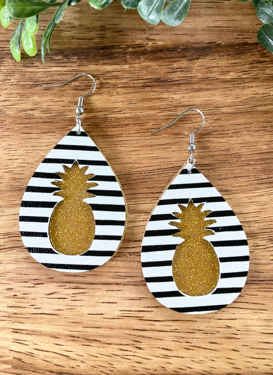 Stripped Pineapple Earrings