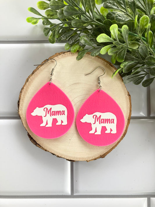 Pink Mama Bear Earrings