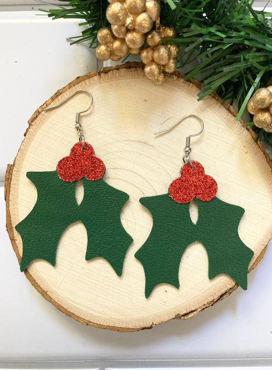 Christmas Holly Earrings