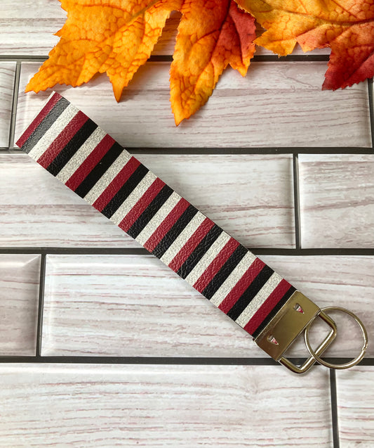 Red, Black, and Silver Wristlet