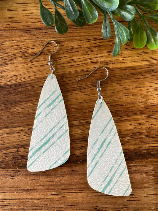 Teal Striped Earrings