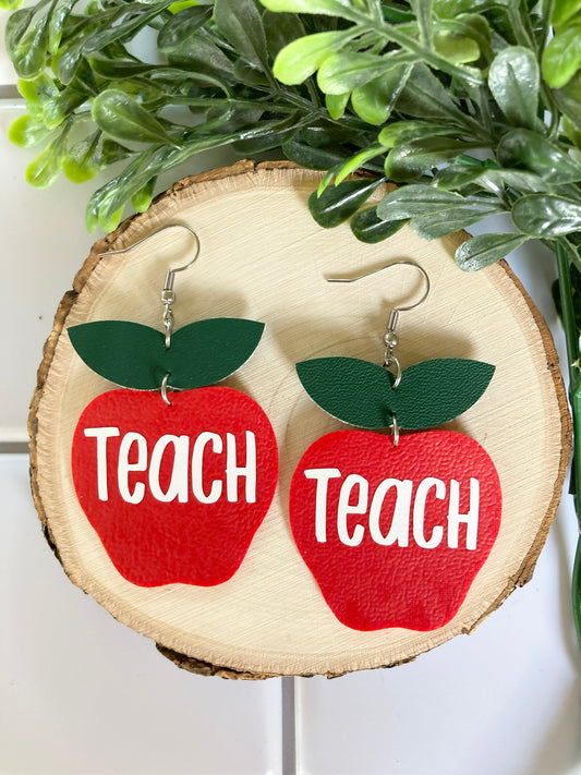 Teacher Apple Earrings