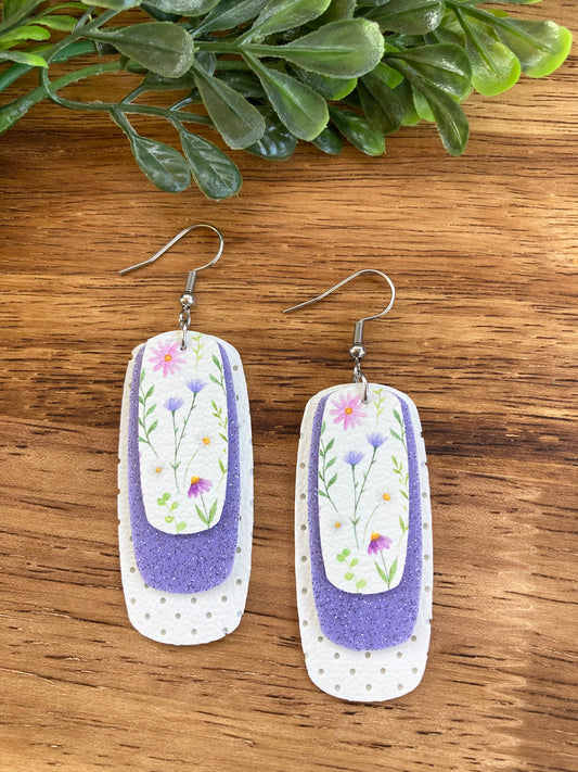 Purple Wildflower Earrings